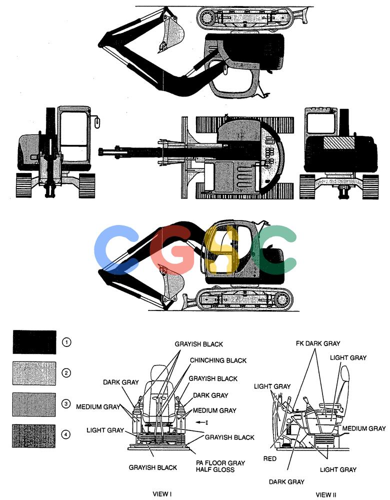纽荷兰零件查询(E70SR) - MIDI CRAWLER EXCAVATOR ASN YT04-07175 (00-003) - PAINT COLOR New Holland Constructuion