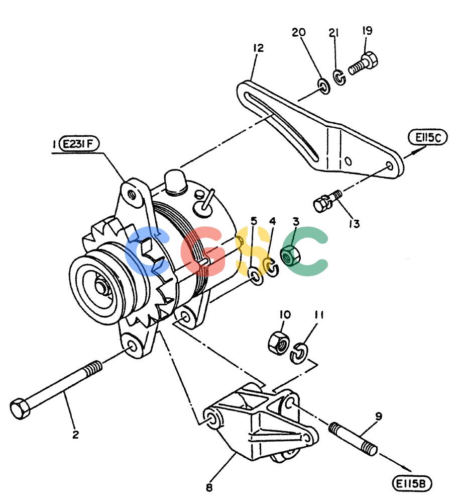 神钢零件查询(PE6T04) - NISSAN DIESEL ENGINE - LK900 & LK700A W/TURBO (1/03-12/06) (07-001[04]) - GENERATOR, (FITTING PARTS), (SAWAFUJI MAKE) Kobelco