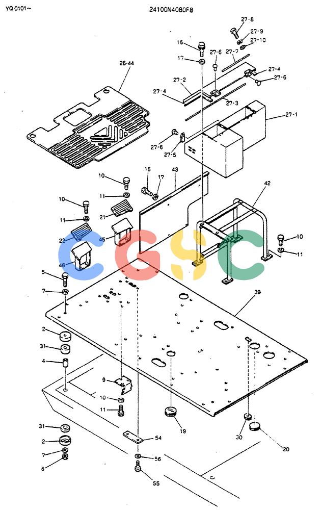 神钢零件查询(MD200BLC) - EXCAVATOR BTW YQ0101 - YQ0564 (1/80-12/06) (02-003) - PLATE ASSY, FLOOR Kobelco