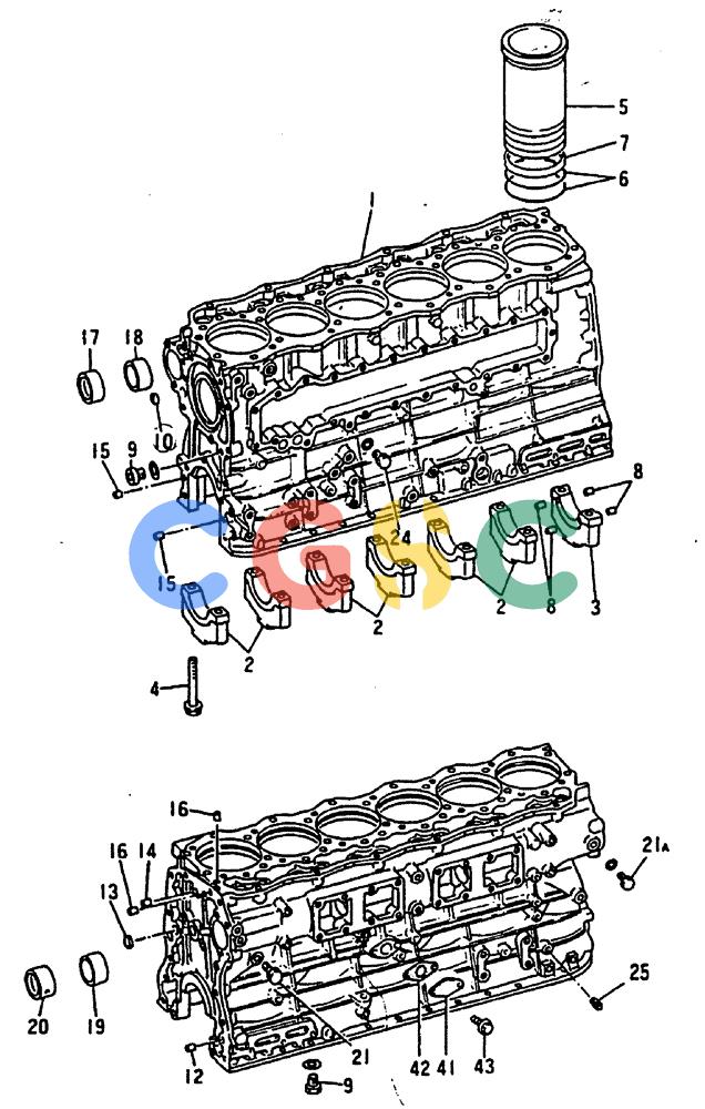 神钢零件查询(MD240C) - EXCAVATOR BTW LLU0301 - LLU0600 (1/80-12/06) (17-054) - CYLINDER BLOCK REPAIR KIT - 450-800A Kobelco