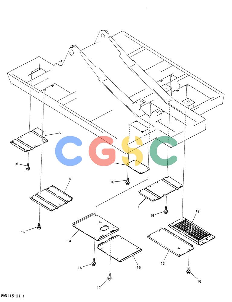 神钢零件查询(K912LC) - MARK II EXCAVATOR ASN YC-0301 (1/88-12/03) (02-018) - COVER ASSY, UNDER Kobelco