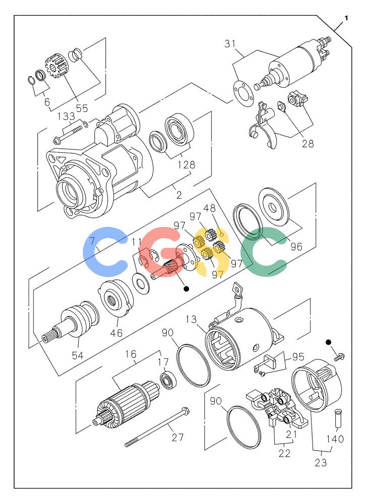 纽荷兰零件查询(E805) - CRAWLER EXCAVATOR TIER 3 (7/06-) (04-065-01[01]) - STARTER New Holland Constructuion