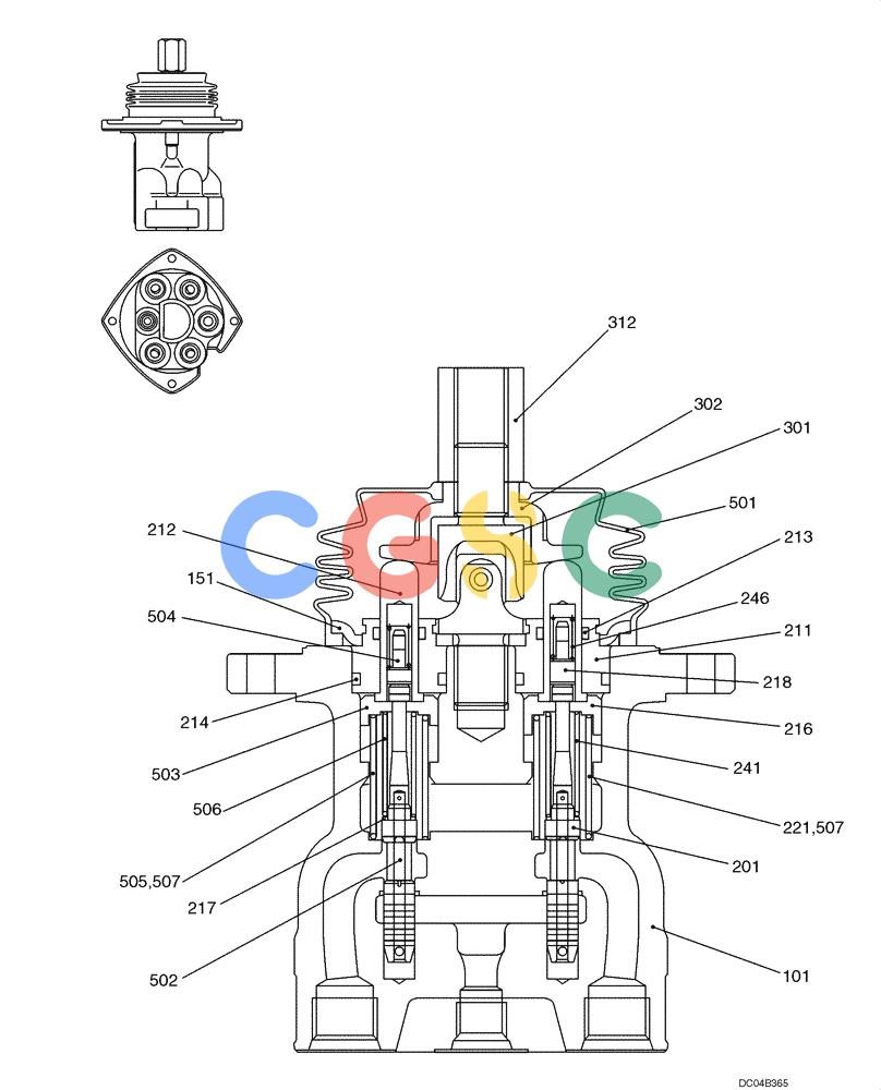 纽荷兰零件查询(EH130) - CRAWLER EXCAVATOR (3/04-) (08 -41[00]) - VALVE ASSY - PILOT (YY30V00055F1,F2) New Holland Constructuion