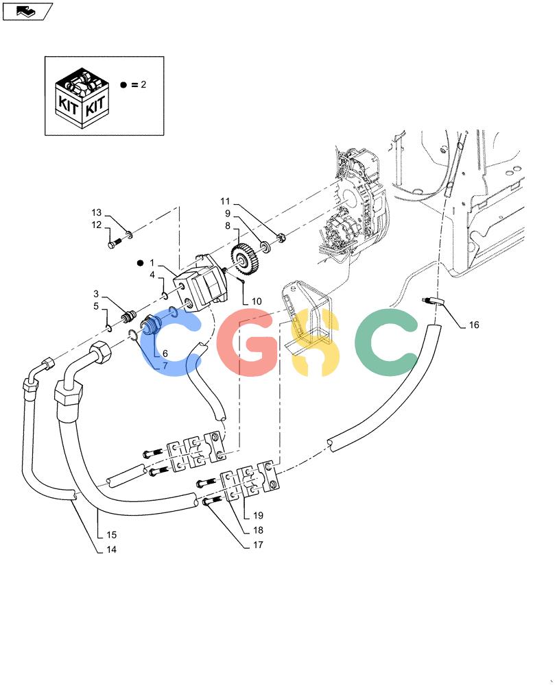纽荷兰零件查询(W190C) - WHEEL LOADER - TIER 4 / TIER 2 (NA) (11/11-) (33.202.05) - MAIN BRAKE HYDRAULIC PUMP New Holland Constructuion