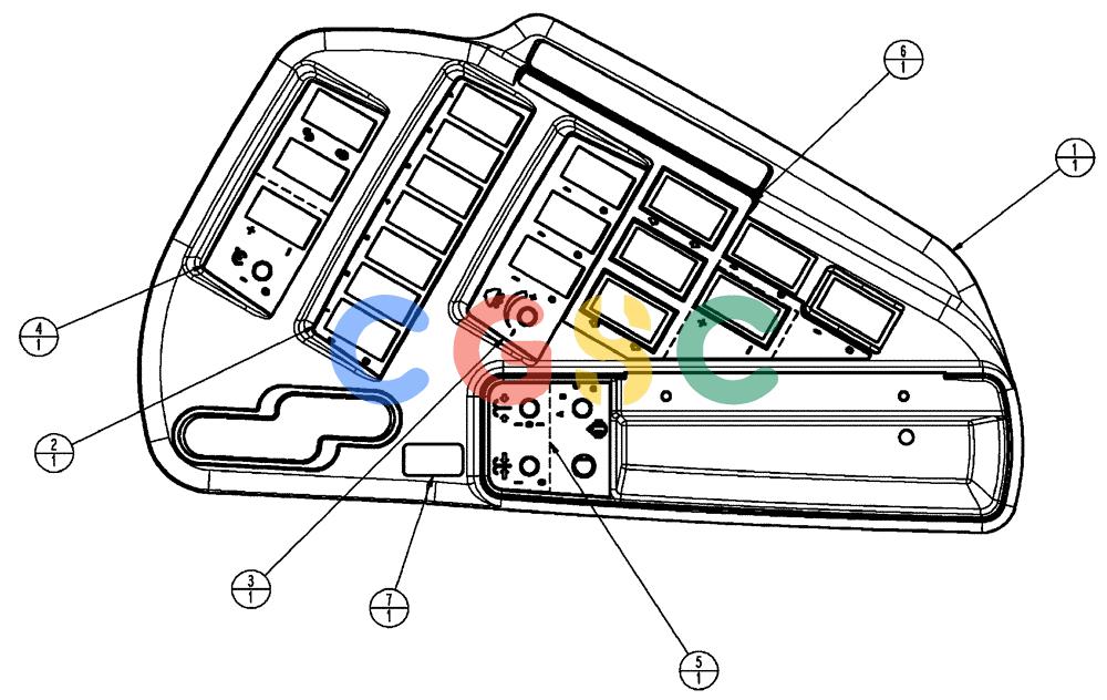 凯斯零件查询(FLX3510) - FLOATER (8/04-8/06) (01-053) - COVER ASSEMBLY, RH CONSOLE, LIQUID Case Agriculture