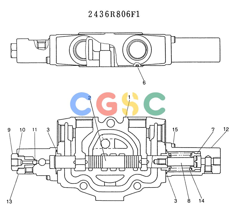 神钢零件查询(K905LC) - MARK II EXCAVATOR BTW YP1001 - YP1281 (1/87-12/03) (11-013) - SPOOL ASSY (P/N 2436R806F1) Kobelco
