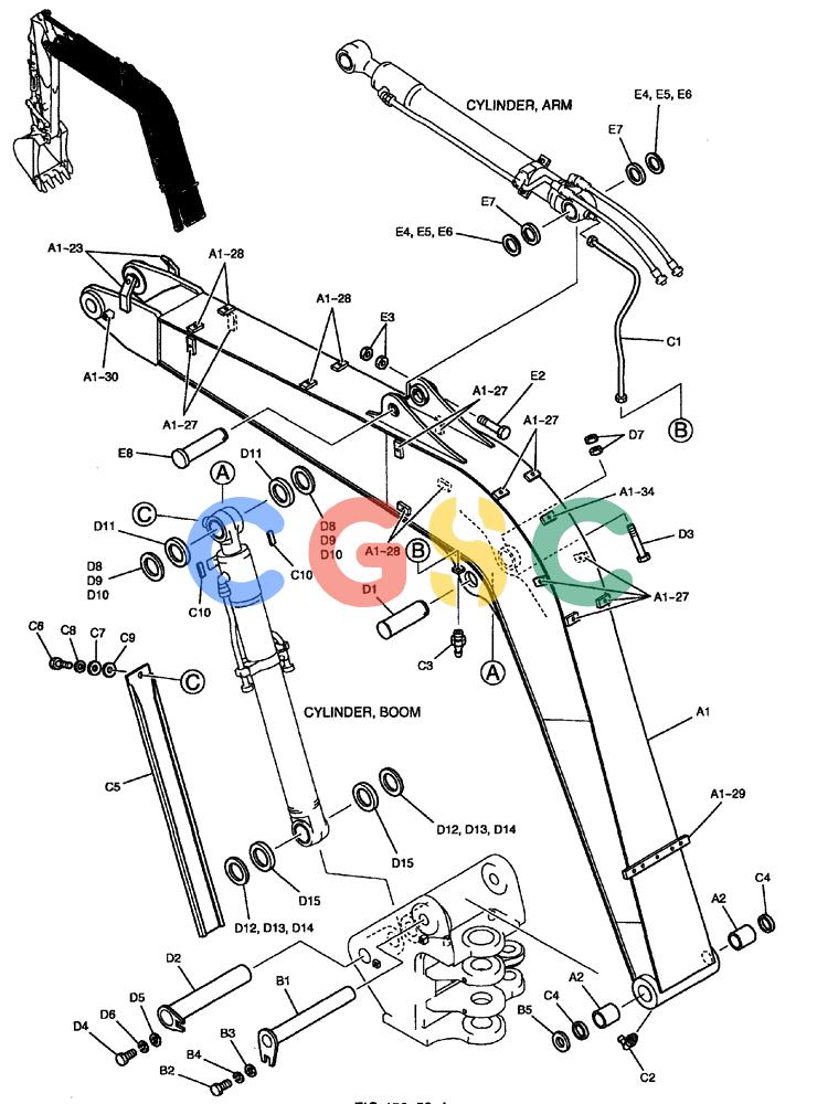 纽荷兰零件查询(EH80) - MIDI CRAWLER EXCAVATOR ASN LF04-02000 (N4TA18001 thru N4TA18010, ASN N5TA18011 -) (NA) (1/ (127) - BOOM ASSEMBLY New Holland Constructuion