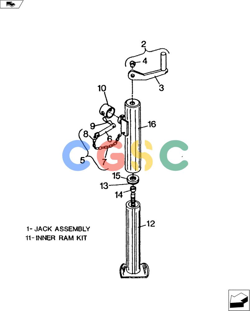 凯斯零件查询(3200) - TOOLBAR - DMI (1/80-12/90) (39.110.01) - JACK ASSEMBLY Case Agriculture