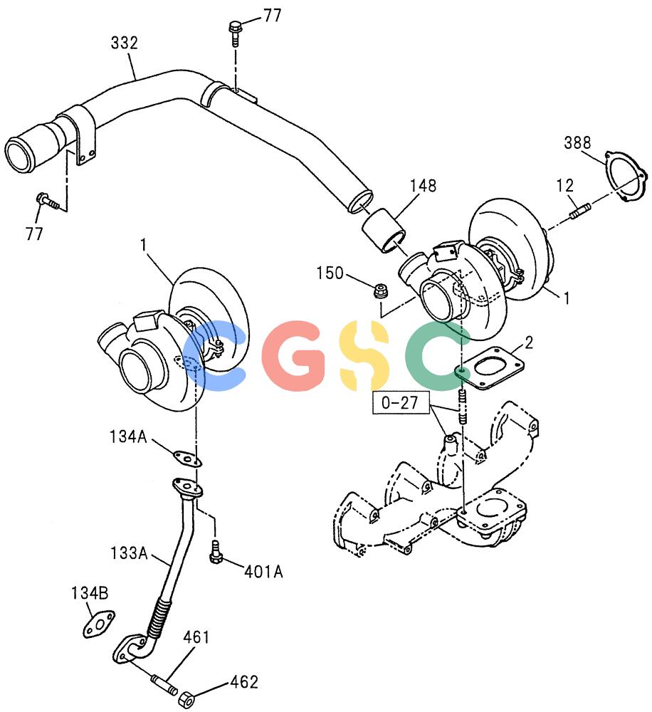 纽荷兰零件查询(E200SRLC) - CRAWLER EXCAVATOR BTW LA04-01506 - LA04-01625 (08-017) - TURBOCHARGER SYSTEM New Holland Constructuion