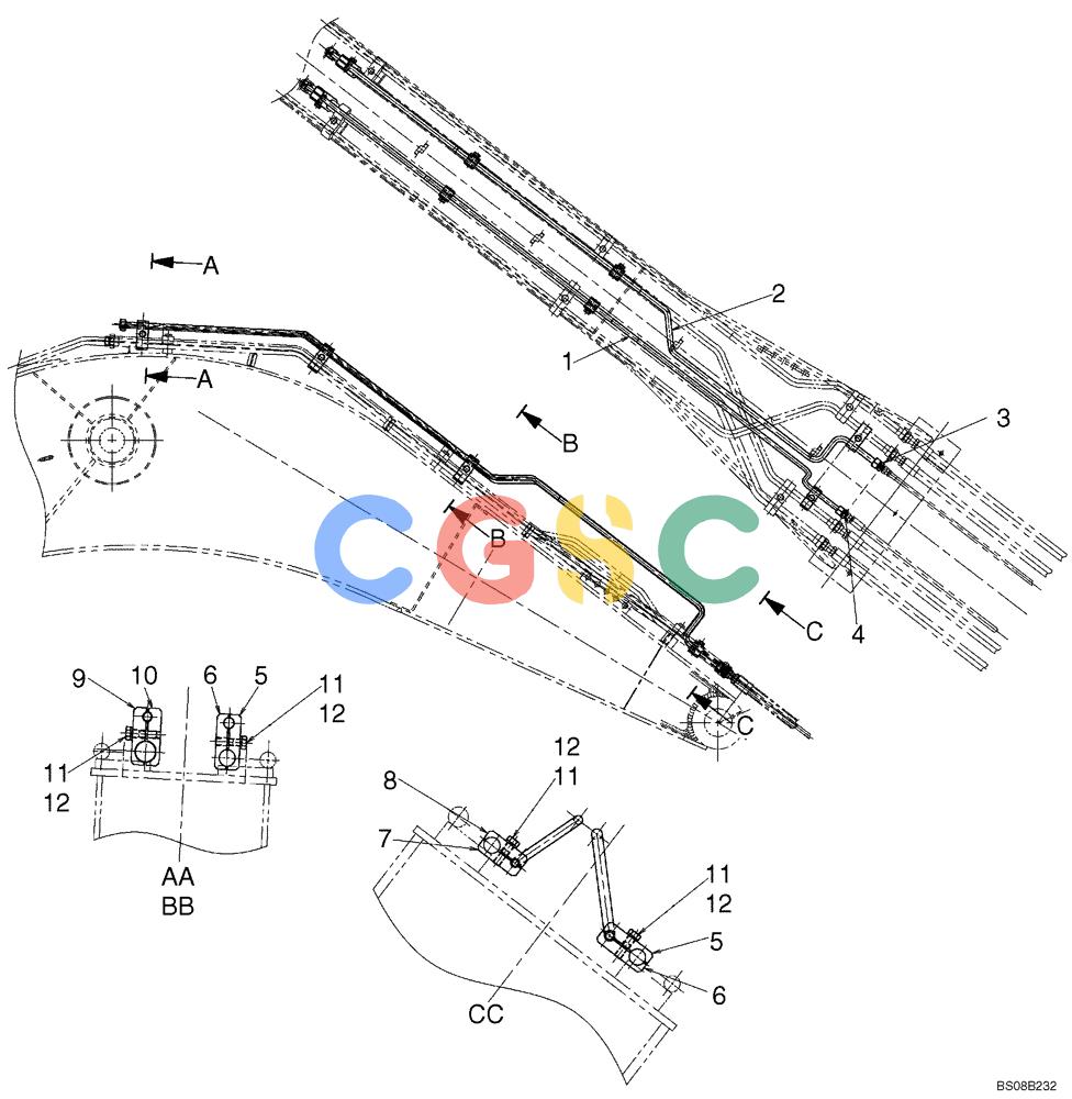 神钢零件查询(SK160LC) - DYNAMIC ACERA EXCAVATOR 11/2000 ASN YM02U0101 (11/00-12/02) (03-005[02]) - BOOM HYDRAULIC LINES 5.2M (17FT 1IN) (BOOM AND ARM SAFETY - N AND B) (OPT) Kobelco