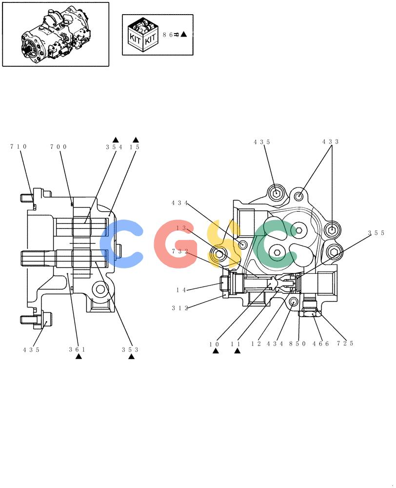纽荷兰零件查询(E235BSR) - CRAWLER EXCAVATOR (5/07-) (1.030[07]) - HYDRAULIC PUMP - COMPONENTS New Holland Constructuion