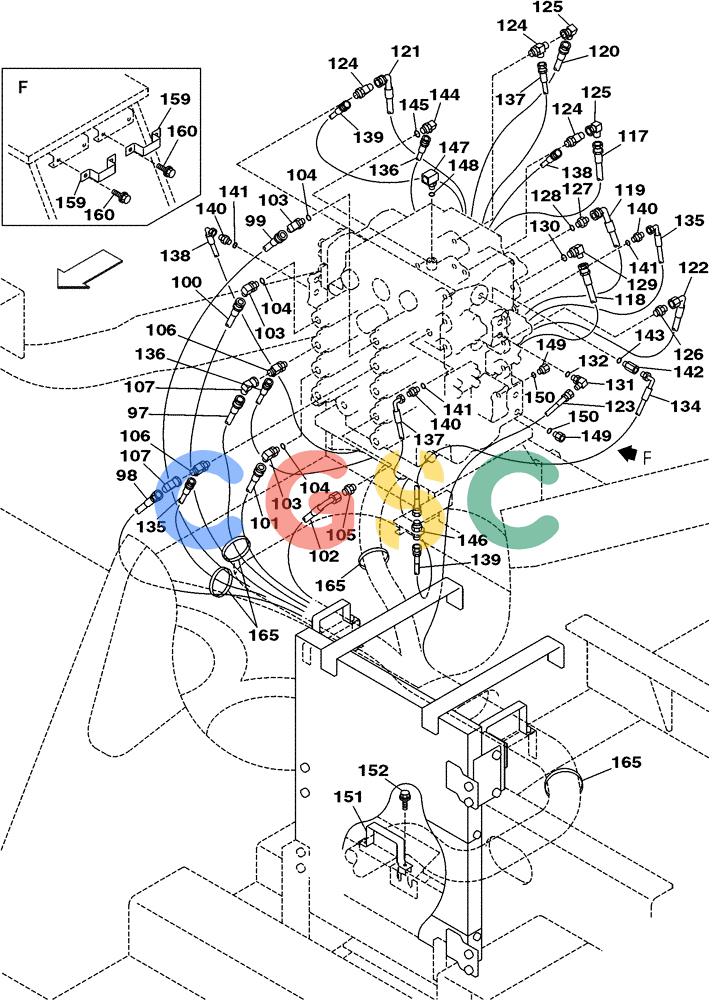 纽荷兰零件查询(E805) - CRAWLER EXCAVATOR (1/05-) (08-059-00[01]) - HYDRAULIC CIRCUIT - PILOT CONTROL LINES WITHOUT LOAD HOLD New Holland Constructuion