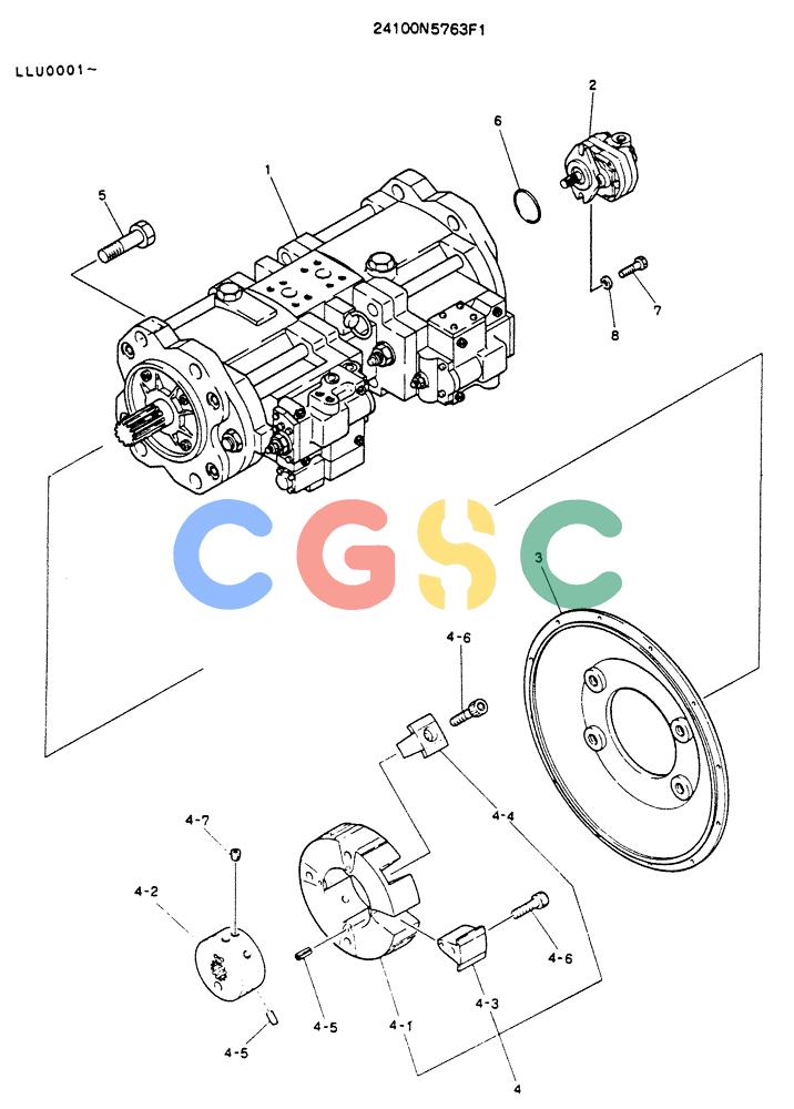 神钢零件查询(K909LC) - MARK II EXCAVATOR ASN LLU-0001 (1/87-12/03) (05-003) - PUMP ASSY, CONNECT Kobelco