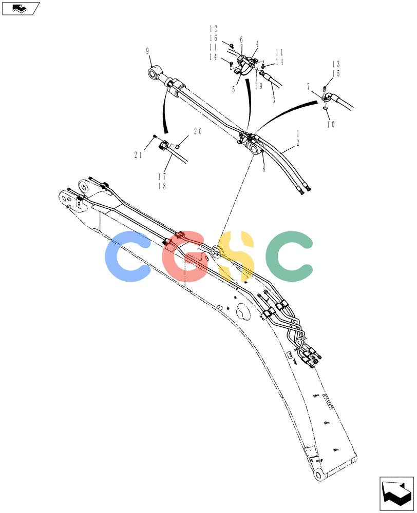 神钢零件查询(ED150-2) - BLADE RUNNER EXCAVATOR/DOZER ASN LH01-01001 (1/09-12/12) (03-017[00]) - HYDRAULIC LINES, ARM CYLINDER Kobelco