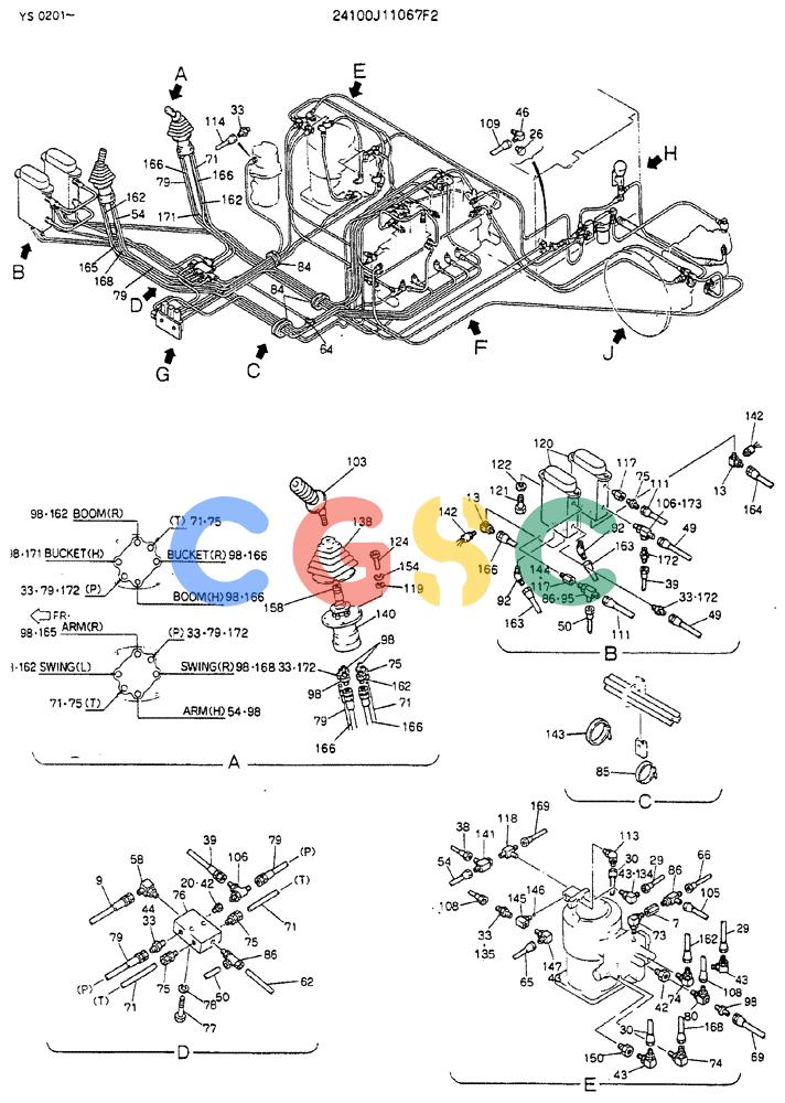 神钢零件查询(MD450BLC) - EXCAVATOR BTW TS0201 - TS0394 (1/80-12/06) (03-002[01]) - REMOTE-CONTROL ASSY Kobelco