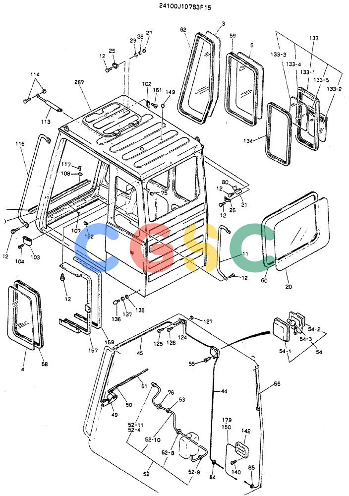 神钢零件查询(MD320BLC) - EXCAVATOR BTW YC0301 - YC0747 (1/80-12/06) (02-002[01]) - CAB ASSY Kobelco