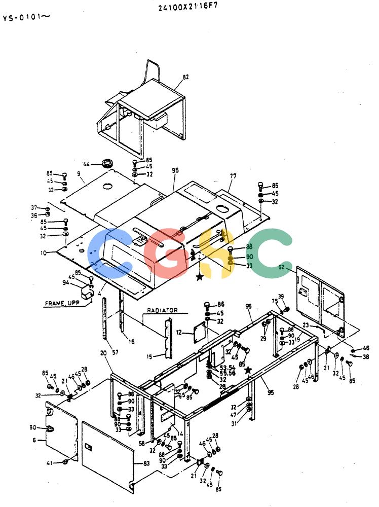 神钢零件查询(MD400LC) - EXCAVATOR BTW YS0101 - YS0200 (1/80-12/06) (02-007) - GUARD ASSY/ P.N. 24100X2116F7 Kobelco