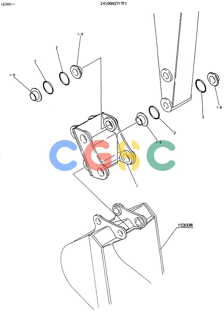神钢零件查询(K903B) - EXCAVATOR ASN LE3401 (1/85-12/03) (09-018) - ADAPTER ASSY P/N 24100N2717F1 Kobelco