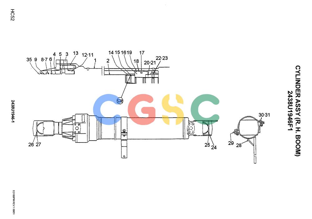 神钢零件查询(ED180) - BLADE RUNNER EXCAVATOR/DOZER ASN YLU0001 (1/99-12/01) (12-025) - CYLINDER ASSY (R. H. BOOM) Kobelco