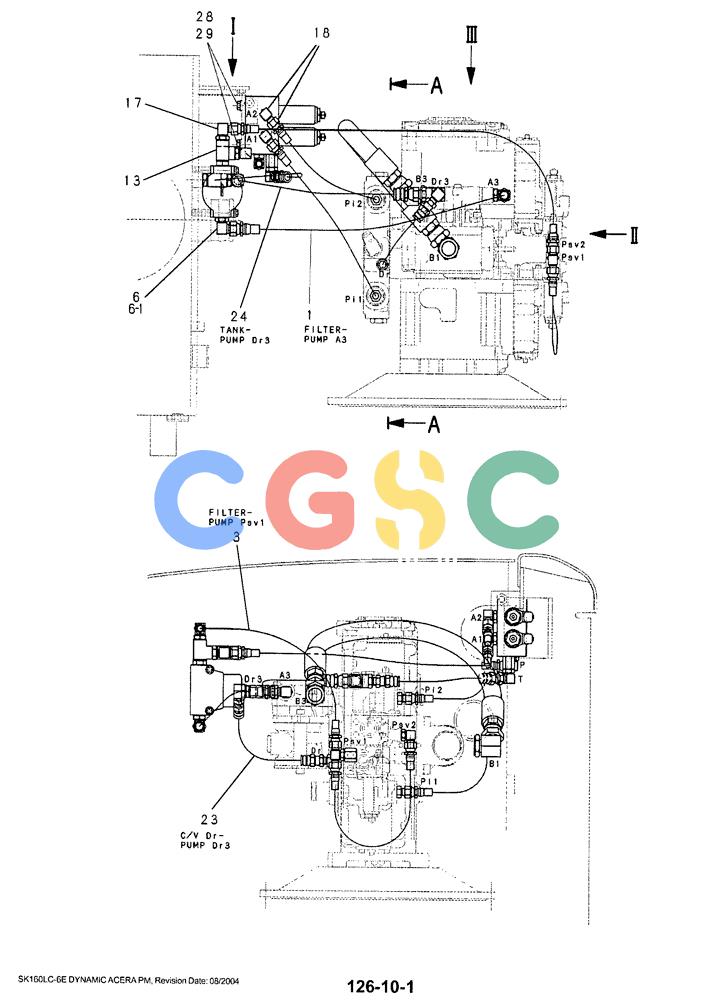 神钢零件查询(SK160LC-6E) - DYNAMIC ACERA EXCAVATOR 08/2004 ASN YM03U0523 (8/04-12/07) (01-035[01]) - CONTROL LINES, PUMP Kobelco