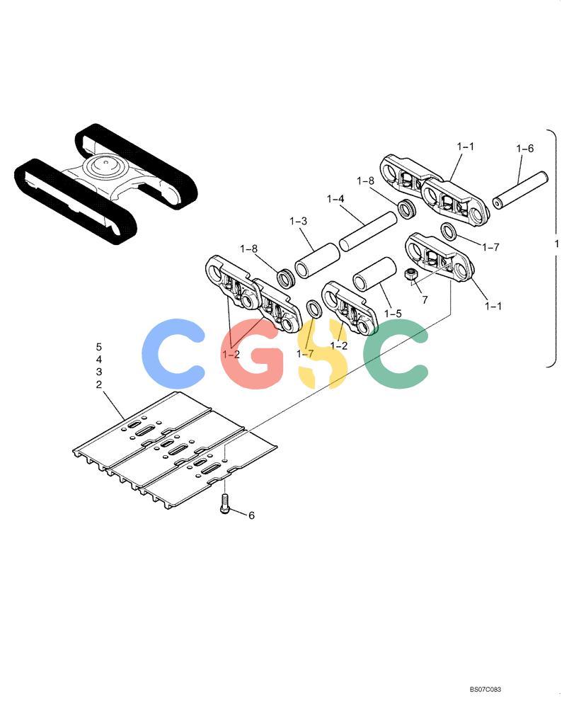 神钢零件查询(SK170-8) - ACERA MARK III EXCAVATOR - TIER 3 (NA) ASN YM04-U1601 - (5/07-12/12) (06-07[00]) - SHOE ASSEMBLY (YM60D00001F1, F2, F4, F5) Kobelco