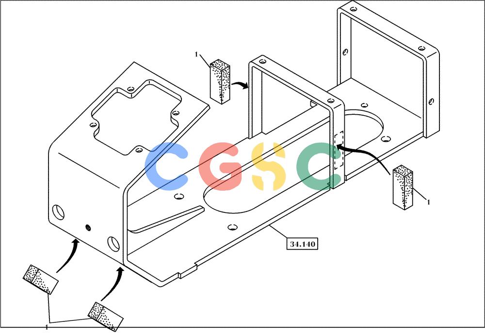 纽荷兰零件查询(EC270) - CRAWLER EXCAVATOR (7/00-) (34.141[001]) - BRACKET MOUNTING PARTS (S/N 727002-UP) New Holland Constructuion