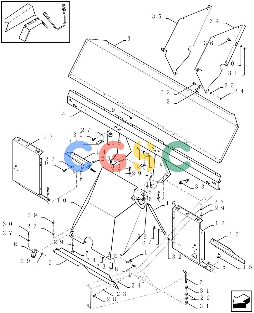 凯斯零件查询(LBX431S) - BIG RECTANGULAR BALER (6/01-12/03) (08.001[01]) - PROTECTIONS FLYWHEEL Case Agriculture
