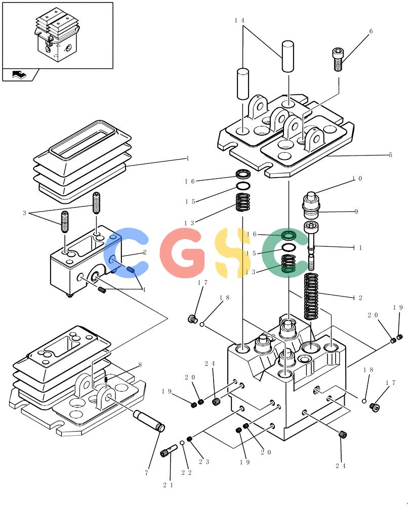 纽荷兰零件查询(E235BSR) - CRAWLER EXCAVATOR (5/07-) (1.070[15]) - PILOT VALVE - COMPONENTS New Holland Constructuion