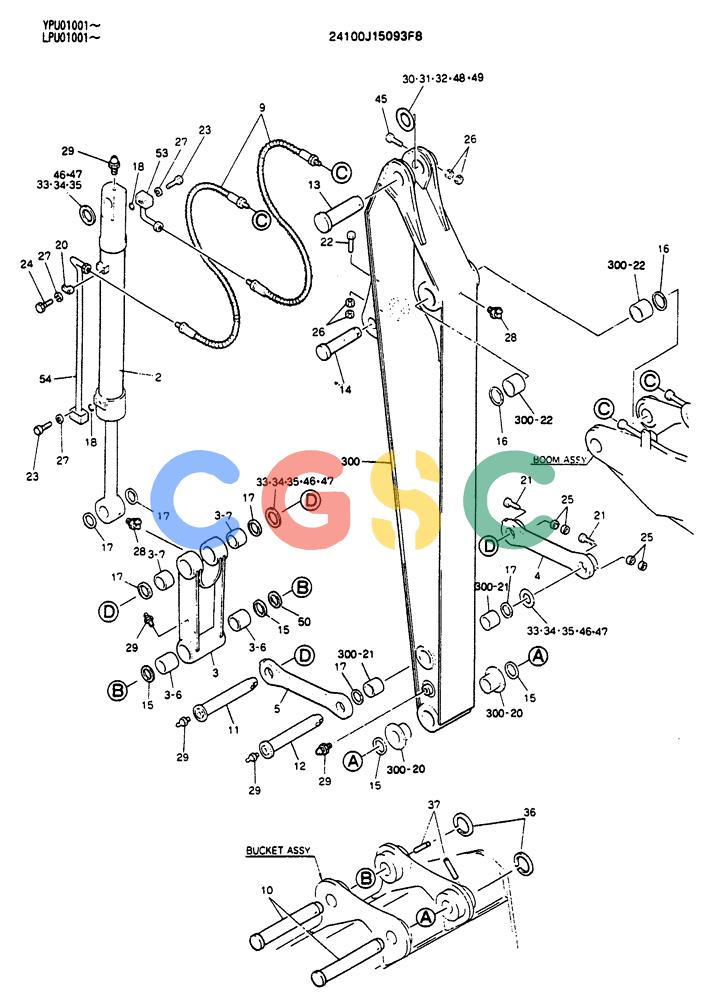 神钢零件查询(SK130LC) - EXCAVATOR BTW YPU1001 - YPU2000 (1/98-12/98) (10-006[01]) - ARM ASSY 2.5M (EXTRA) Kobelco