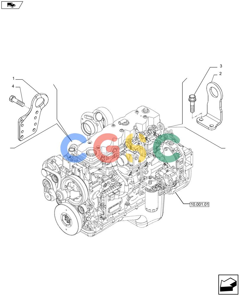 神钢零件查询(F4HFE613T A004) - ENGINE 504384900 - 84232924 (3/11-) (10.012.04) - HOOKS - ENGINE (2855536) Kobelco