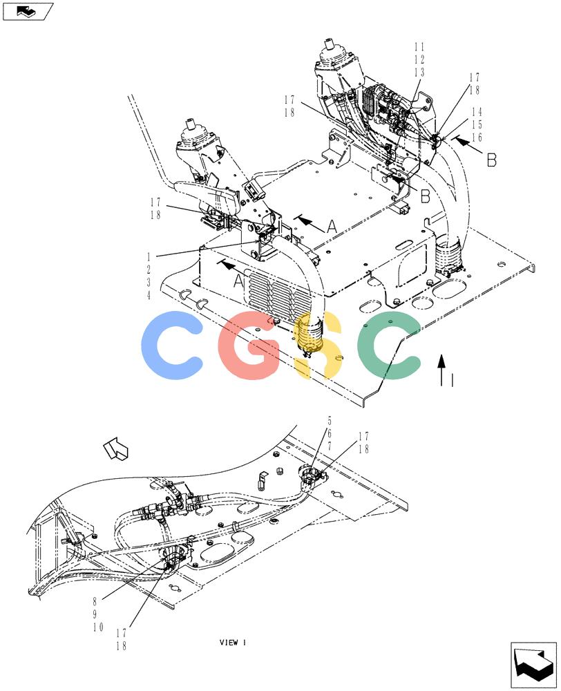 纽荷兰零件查询(E80BMSR) - COMPACT CRAWLER EXCAVATOR ASN LF06-04501 (NBTA18037) (01-051[05]) - CONTROLS, OPERATORS (DOZER) New Holland Constructuion
