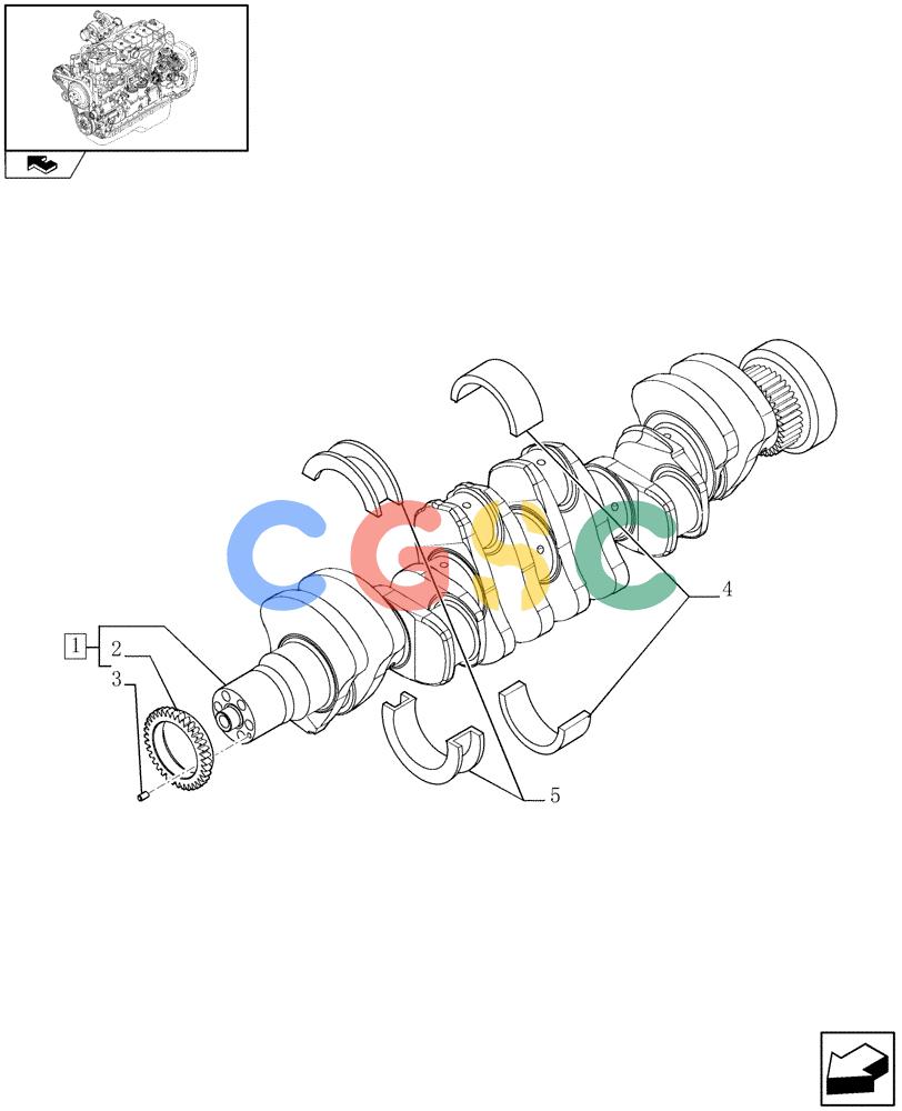 神钢零件查询(F4GE9684B J600) - ENGINE 504116859 - 87050849 (1/07-) (0.08.0) - CRANKSHAFT (2852304) Kobelco