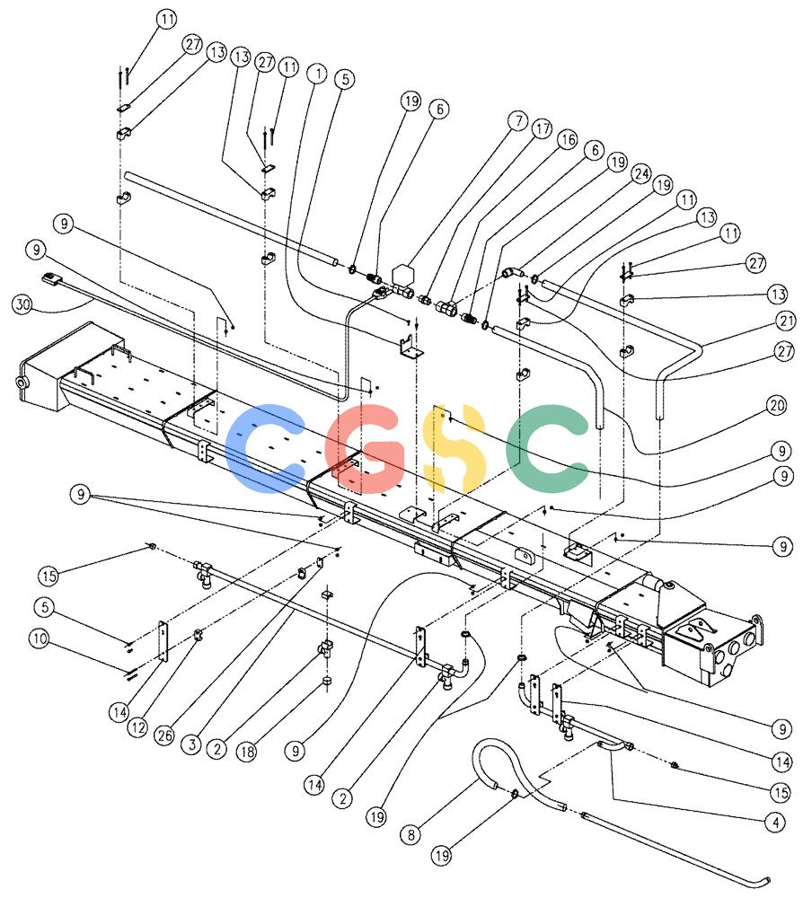 凯斯零件查询(810) - FLEX-AIR APPLICATOR - 2009 (9/09-12/11) (10-007) - WET BOOM, 2.5", LH, INNER, 60' Case Agriculture