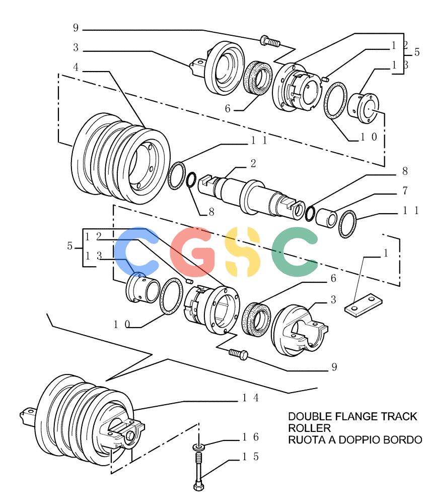 纽荷兰零件查询(DC150PS) - CRAWLER DOZER (9.340[02]) - TRACK FRAME - 7 ROLLERS - OPTIONAL CODE 76075252 New Holland Constructuion