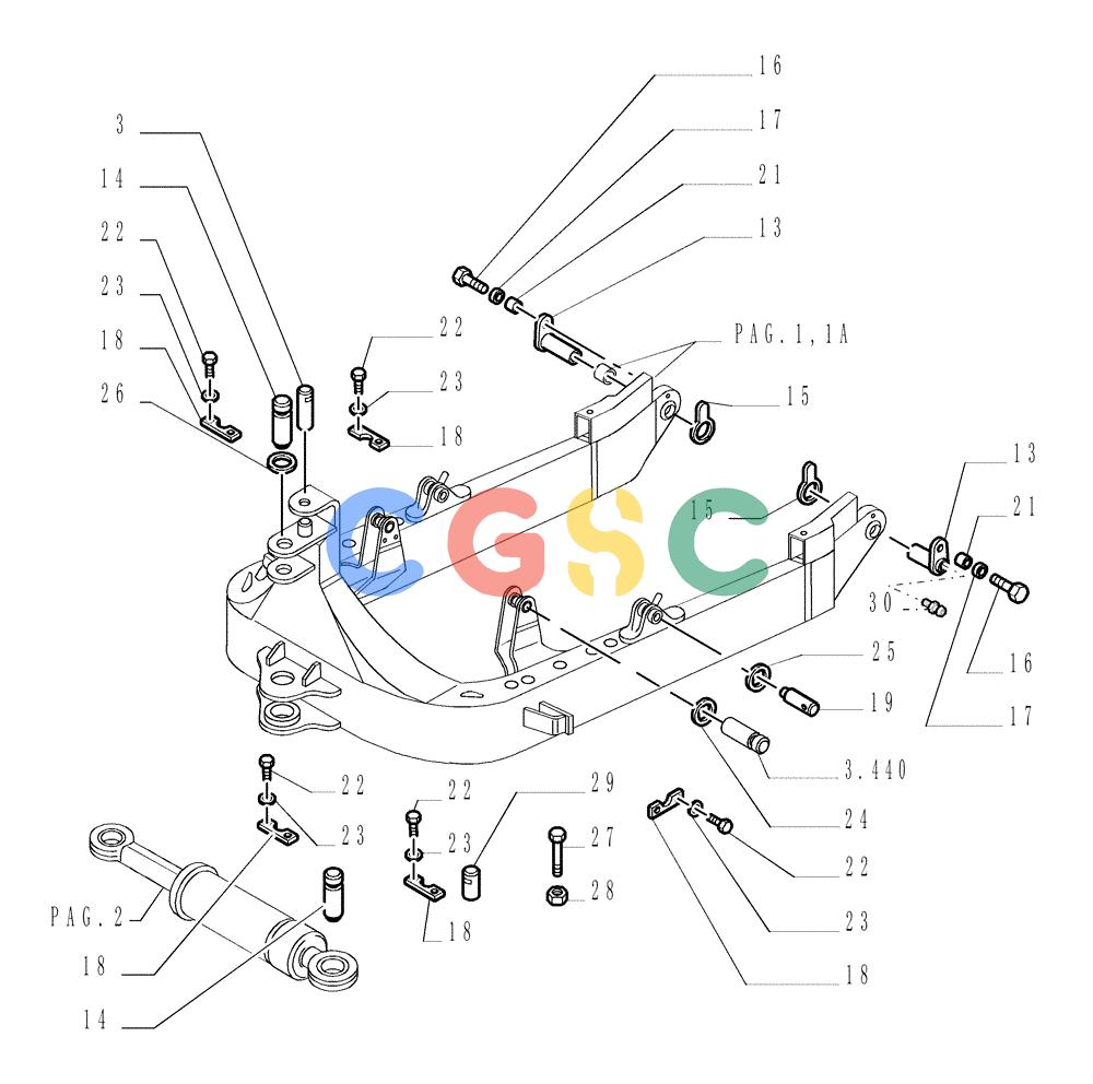 纽荷兰零件查询(DC150.B) - CRAWLER DOZER TIER 2 (3/03-) (9.440[09]) - FRONT IMPLEMENT ALL HYDR.- C-FRAME - OPTIONAL CODE 784180031(01) - 784181041(02) - 784181051(03) New Holland Constructuion