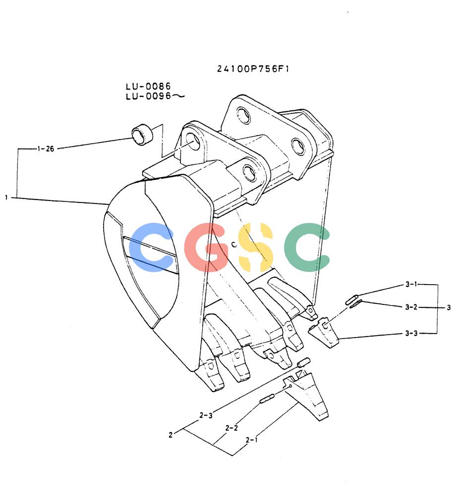 神钢零件查询(K935) - EXCAVATOR SUPPLEMENT ASN LU00154 (1/76-12/03) (08-009) - BUCKET ASSY, RIPPER Kobelco
