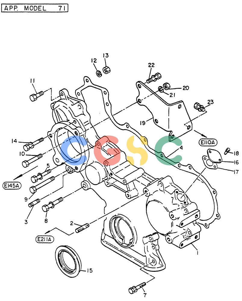 神钢零件查询(FD6T04) - NISSAN DIESEL ENGINE - LK500 (1/06-12/06) (01-007[02]) - COVER-FRONT Kobelco