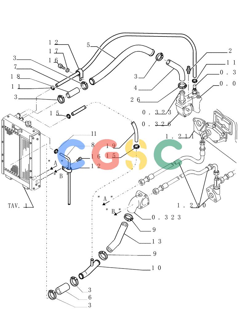 纽荷兰零件查询(D150) - CRAWLER DOZER (1/05-) (0.550[03]) - ENGINE COOLING SYSTEM New Holland Constructuion