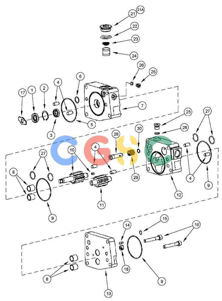 凯斯零件查询(FLX3510) - FLOATER (8/04-8/06) (02-078) - FUEL INJECTION PUMP - GEAR PUMP KIT, FLX 3510 Case Agriculture