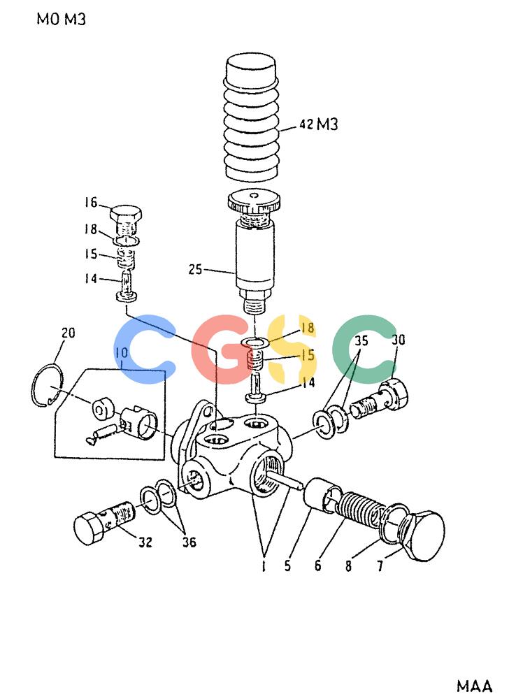 神钢零件查询(6D22-TC) - MITSUBISHI DIESEL ENGINE - K912, K912LC, & K916 (1/83-12/06) (03-011) - FUEL FEED PUMP (INNER PARTS) Kobelco