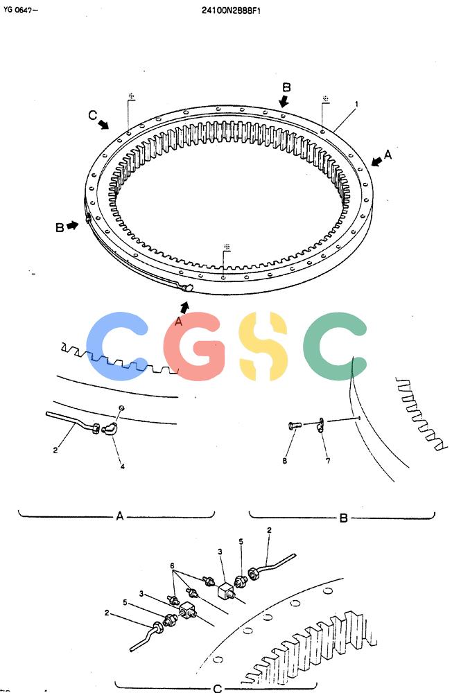 神钢零件查询(MD180LC) - EXCAVATOR ASN YG0647 (1/80-12/06) (06-007) - BEARING ASSY ( LUBRICATION) Kobelco