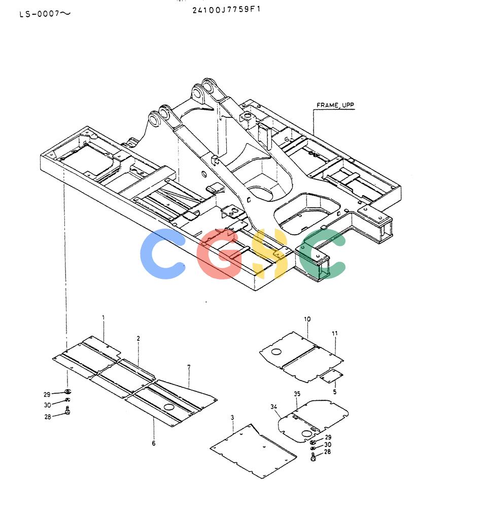 神钢零件查询(K916LC) - EXCAVATOR ASN YS0119 (1/87-12/03) (02-025) - COVER ASSY,UNDER Kobelco
