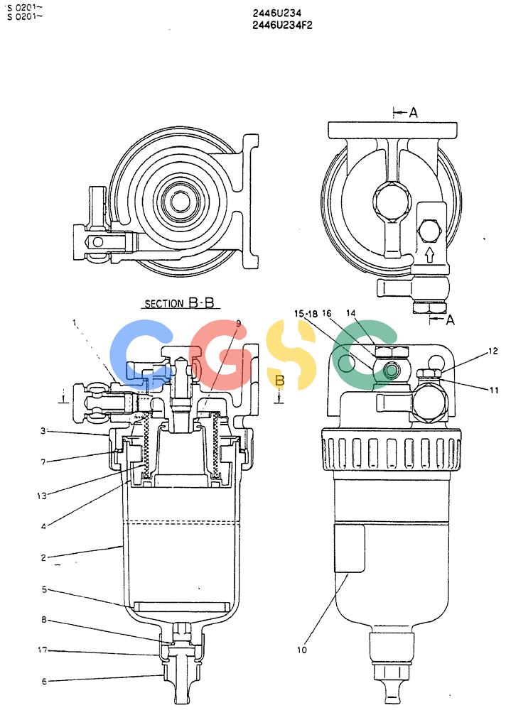 神钢零件查询(MD450BLC) - EXCAVATOR BTW TS0201 - TS0394 (1/80-12/06) (05-007) - FILTER ASSY Kobelco