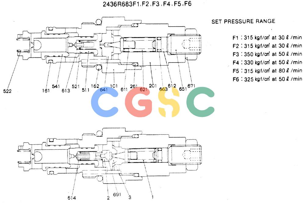 神钢零件查询(MD240C) - EXCAVATOR ASN LLU00601 (1/80-12/06) (12-002) - VALVE ASSY, RELIEF Kobelco