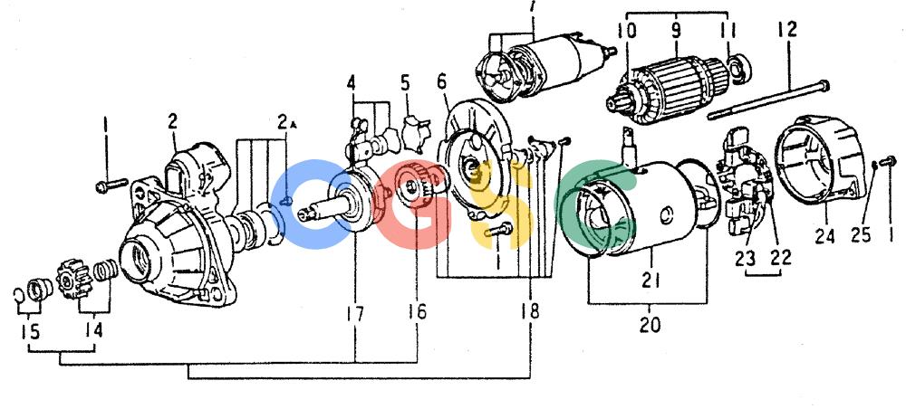 神钢零件查询(MD240C) - EXCAVATOR ASN LLU00601 (1/80-12/06) (17-054) - STARTER (INNER PARTS) (PN ME049184) Kobelco