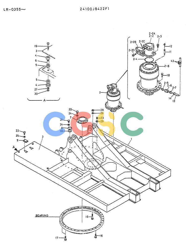 神钢零件查询(K914) - EXCAVATOR ASN LR-0143 (1/79-12/03) (01-002) - FRAME ASSY, UPP P/N 24100J8422F1 Kobelco