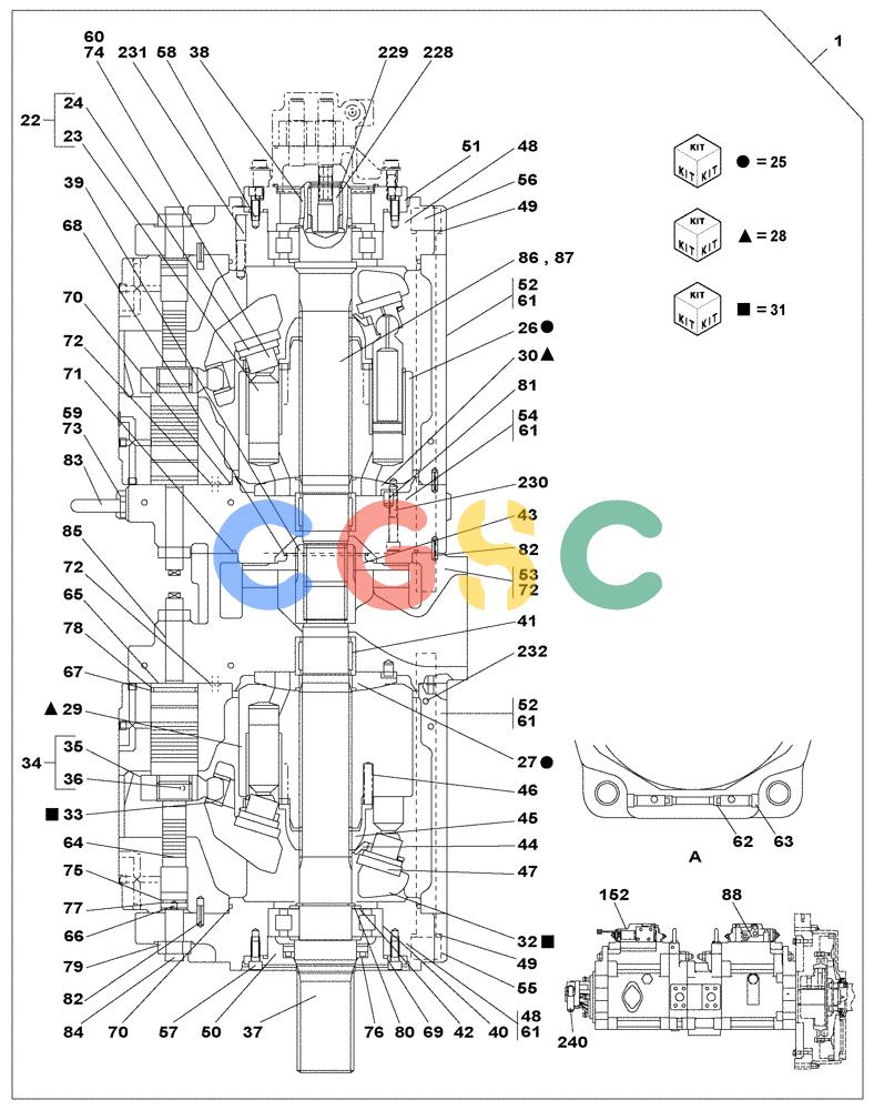 纽荷兰零件查询(E805) - CRAWLER EXCAVATOR TIER 3 (7/06-) (08-100-00[01]) - HIGH PRESSURE PUMP New Holland Constructuion