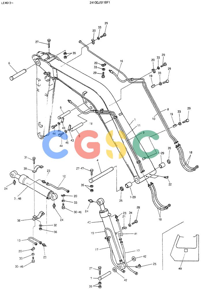 神钢零件查询(K903B) - EXCAVATOR ASN LE3401 (1/85-12/03) (09-021) - BOOM ASSY, 3.0M P/N 24100J5118F1 Kobelco