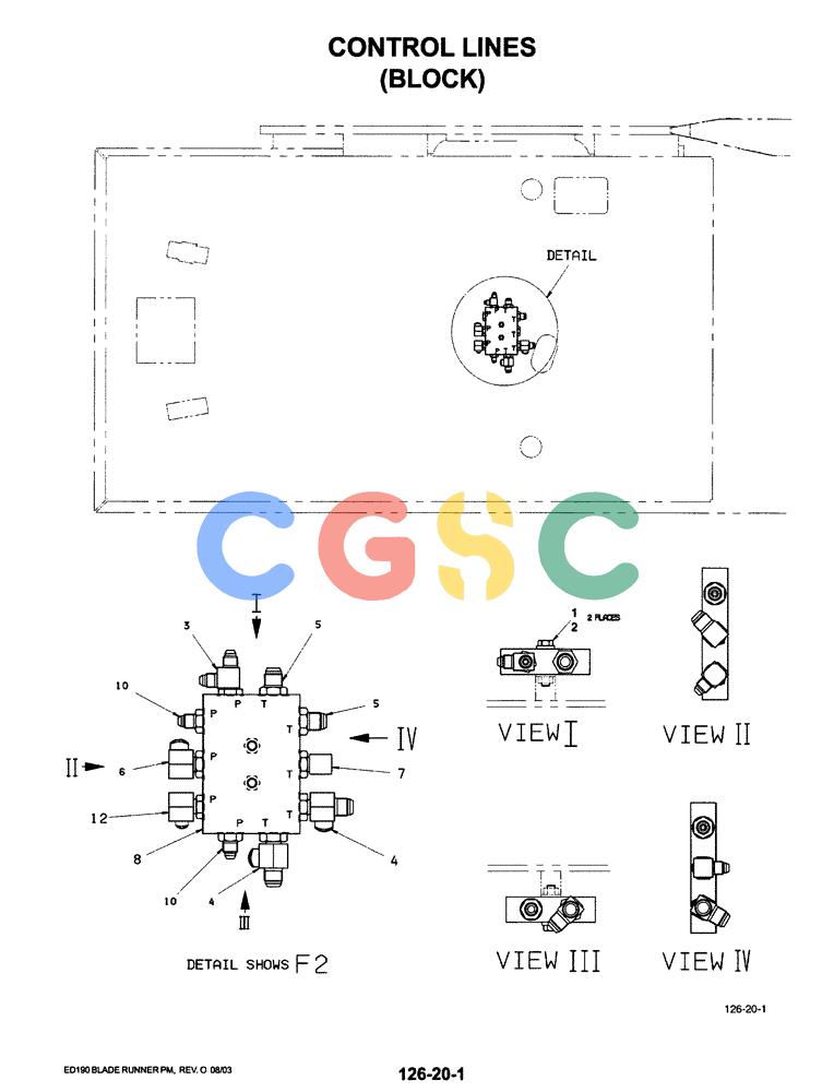 神钢零件查询(ED190LC-6E) - BLADE RUNNER EXCAVATOR/DOZER BTW YL03U0136 - YL03U0292 (1/05-12/06) (01-037[01]) - CONTROL LINES (BLOCK) Kobelco
