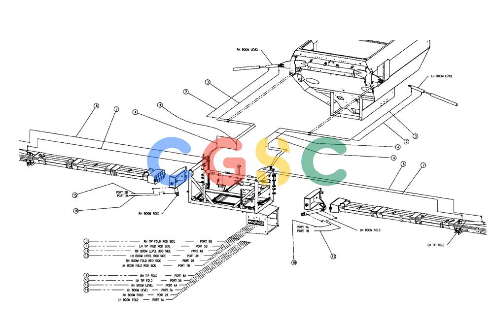 凯斯零件查询(FLX810) - FLEX-AIR APPLICATOR (10/03-8/09) (04-018) - HOSE GROUP, 70’ BOOMS Case Agriculture
